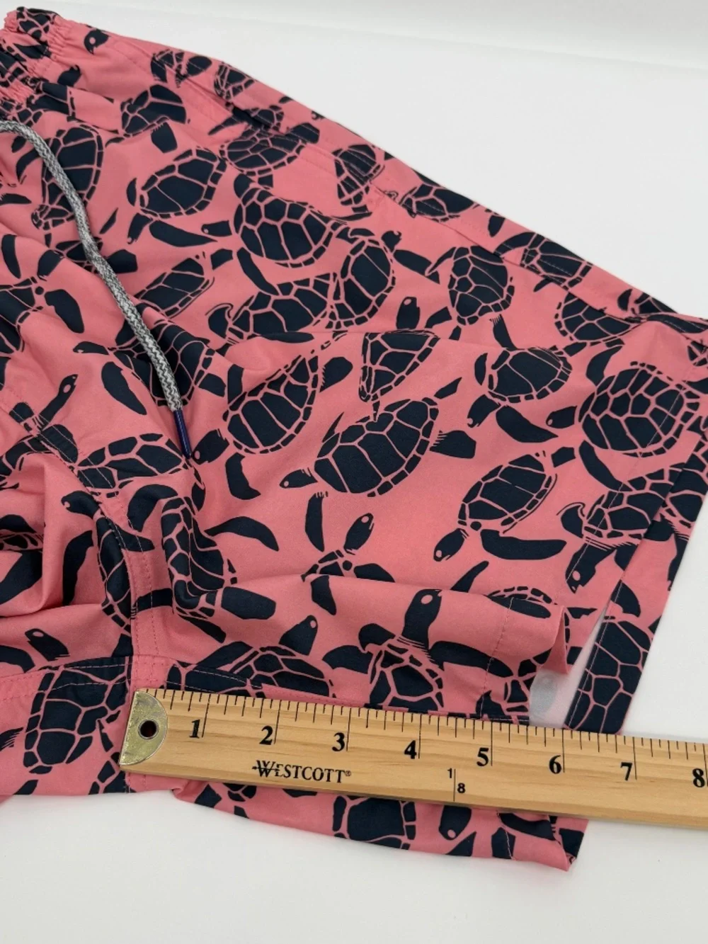 Rainforest Swim Trunks Men Medium Pink Blue Turtles Elastic Drawstring Waist